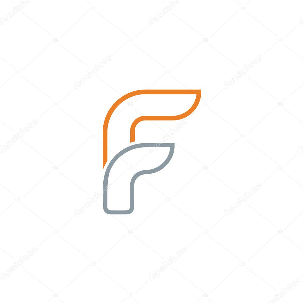 Fr and rf letter logo design template.fr or rf logo vector design template