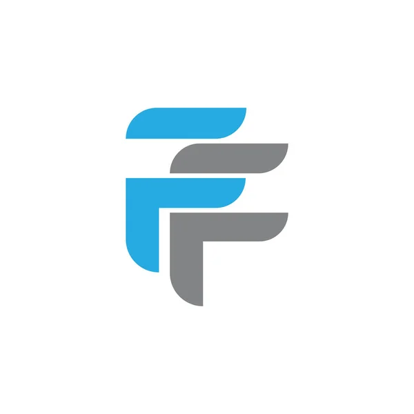 Modelo inicial de desenho do vetor do logotipo da letra ff — Vetor de Stock
