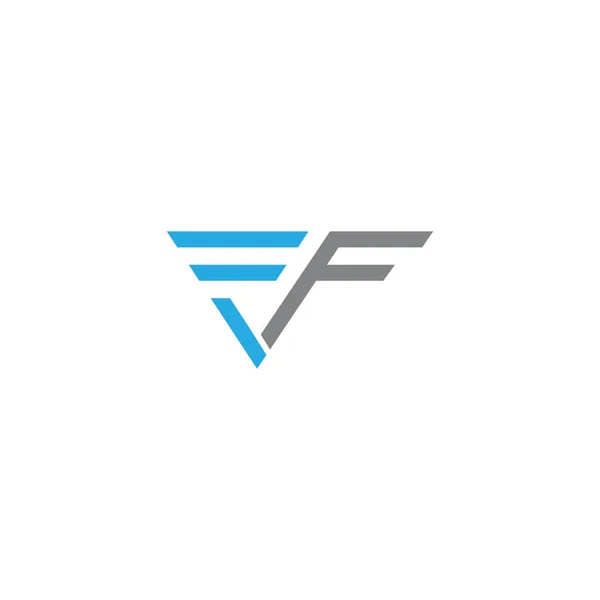 Modelo inicial de desenho do vetor do logotipo da letra ff — Vetor de Stock