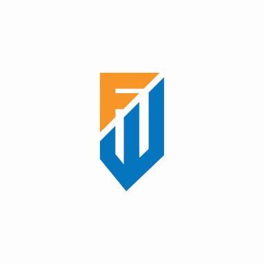 İlk harf fw veya wf logo vektör tasarım şablonu