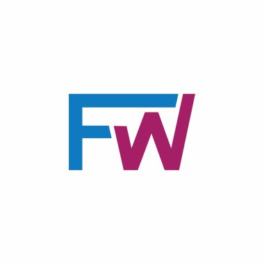 İlk harf fw veya wf logo vektör tasarım şablonu