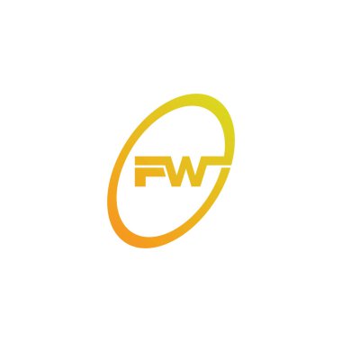 Initial letter fw or wf logo vector design template vector