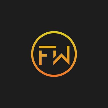İlk harf fw veya wf logo vektör tasarım şablonu