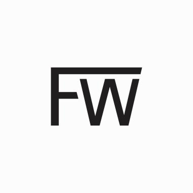 İlk harf fw veya wf logo vektör tasarım şablonu