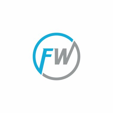 İlk harf fw veya wf logo vektör tasarım şablonu