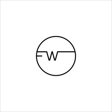 İlk harf fw veya wf logo vektör tasarım şablonu