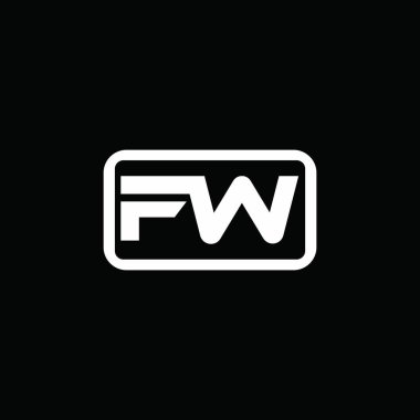 İlk harf fw veya wf logo vektör tasarım şablonu