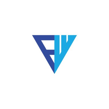 İlk harf fw veya wf logo vektör tasarım şablonu