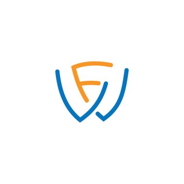 İlk harf fw veya wf logo vektör tasarım şablonu