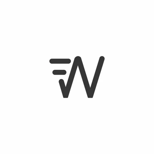 Initiële letter fw of wf logo vector ontwerp template — Stockvector