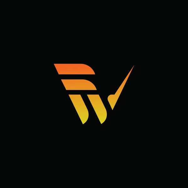 Initial letter fw or wf logo vector design template — ストックベクタ