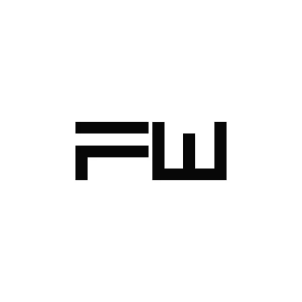 Modello iniziale di disegno vettoriale del logo fw o wf — Vettoriale Stock