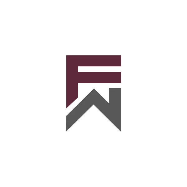 Initial letter fw or wf logo vector design template — ストックベクタ