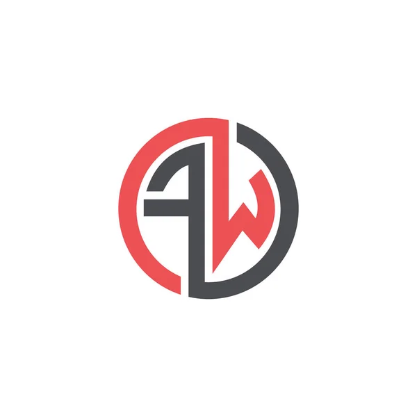 Anfangsbuchstabe fw oder wf Logo-Vektor-Design-Vorlage — Stockvektor