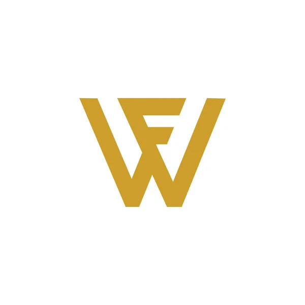 Modelo de projeto vetorial inicial da letra fw ou wf logo — Vetor de Stock