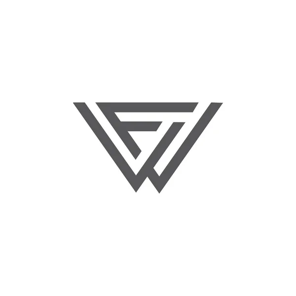 Modelo de projeto vetorial inicial da letra fw ou wf logo — Vetor de Stock