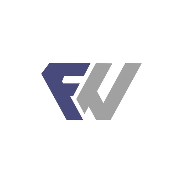 Initiële letter fw of wf logo vector ontwerp template — Stockvector