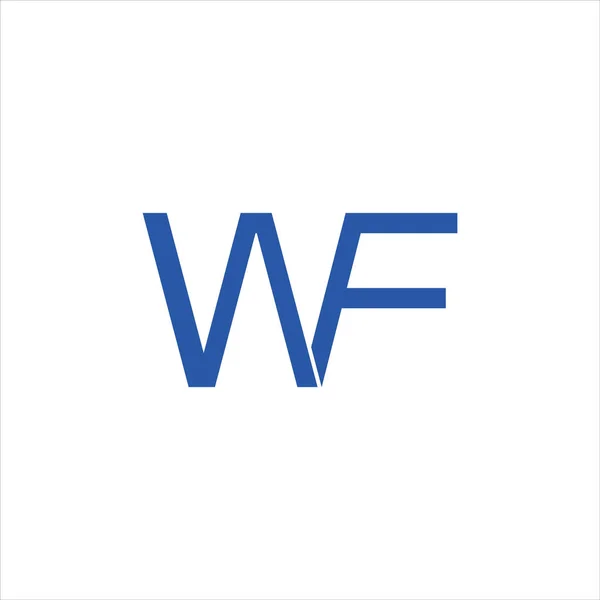 Plantilla inicial de diseño vectorial de la letra fw o wf — Vector de stock