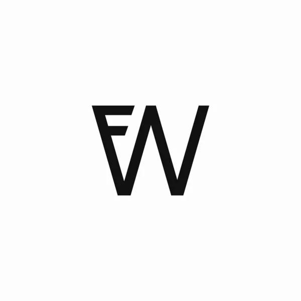 İlk harf fw veya wf logo vektör tasarım şablonu — Stok Vektör