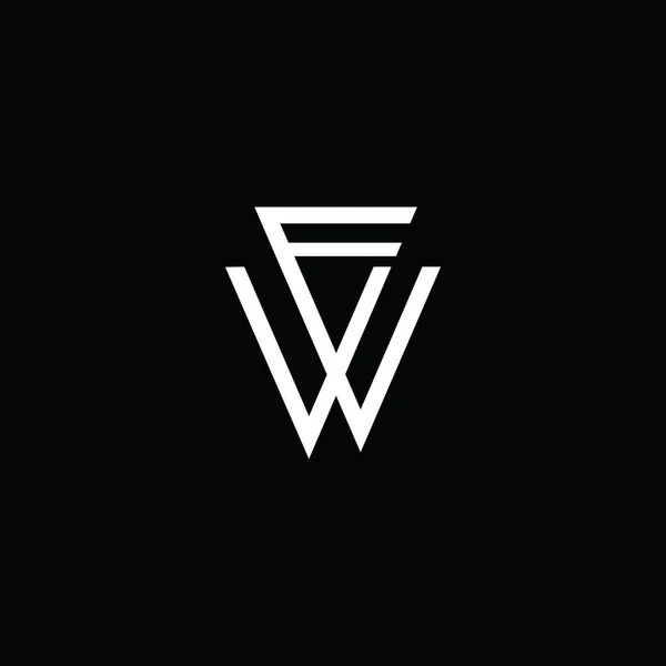 Начальная буква fw или WF шаблон вектора логотипа — стоковый вектор