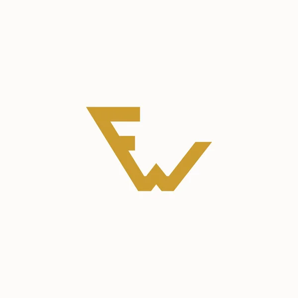 Plantilla inicial de diseño vectorial de la letra fw o wf — Archivo Imágenes Vectoriales