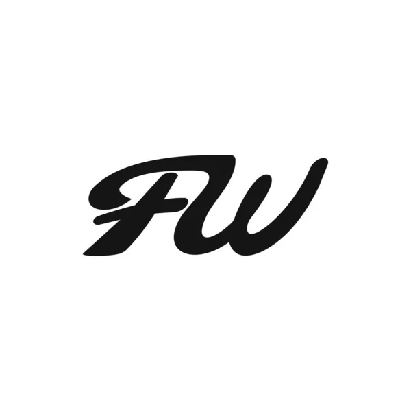 Lettre initiale fw ou wf logo vectoriel modèle de conception — Image vectorielle