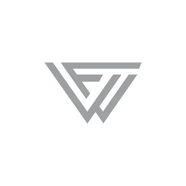 Initiële letter fw of wf logo vector ontwerp template — Stockvector
