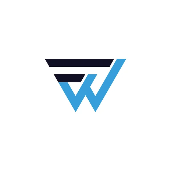 Alapbetű fw vagy wf logó vektor tervezési sablonja — Stock Vector