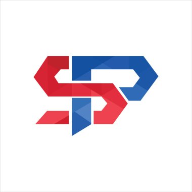 Başlangıç harfi sp veya ps logo tasarım şablonu