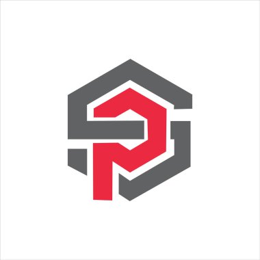 Başlangıç harfi sp veya ps logo tasarım şablonu