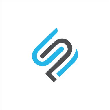 Başlangıç harfi sp veya ps logo tasarım şablonu