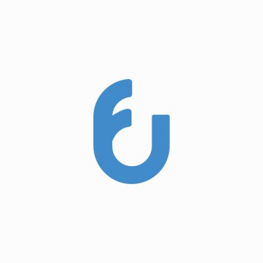 İlk harf fu veya uf logo vektör tasarım şablonu