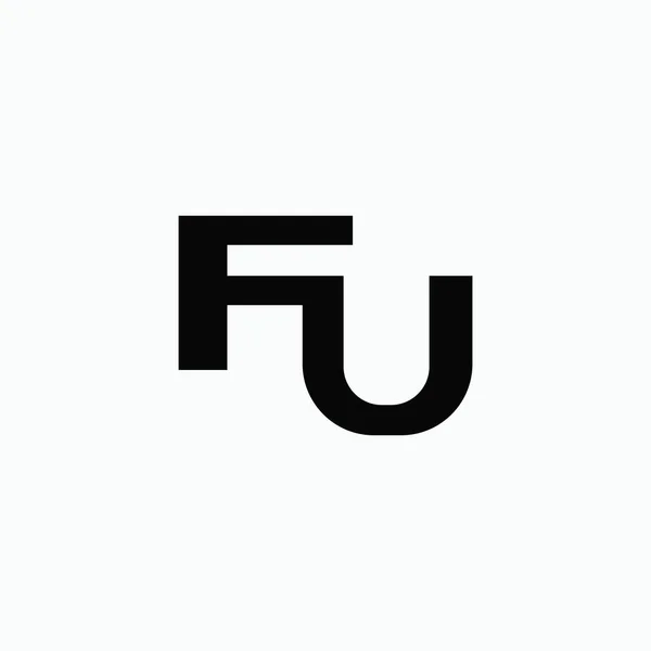 Beginletter fu of uf logo vector ontwerp template — Stockvector