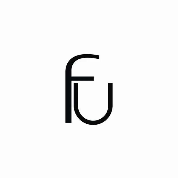 Plantilla inicial de diseño de vectores de logotipo fu o uf — Archivo Imágenes Vectoriales