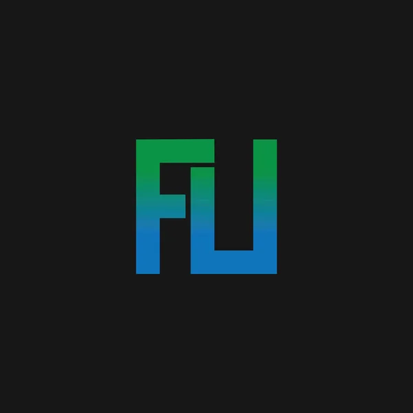 Initial letter fu or uf logo vector design template — 스톡 벡터