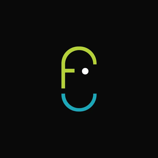Beginletter fu of uf logo vector ontwerp template — Stockvector