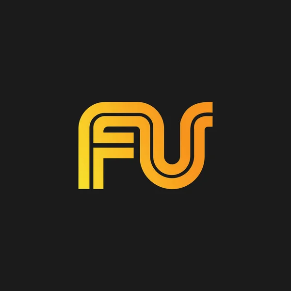 Initial letter fu or uf logo vector design template — 스톡 벡터