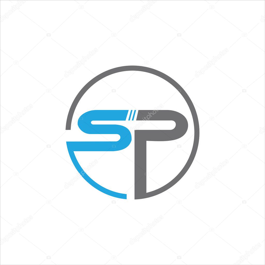 Initial letter sp or ps logo design template