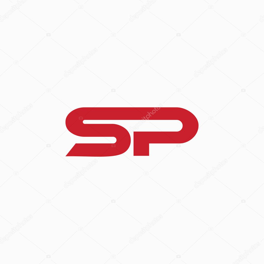 Initial letter sp or ps logo design template