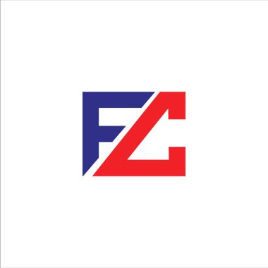 İlk harf fc veya cf logo vektör tasarım şablonu