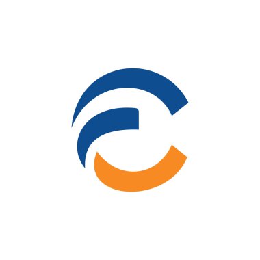 İlk harf fc veya cf logo vektör tasarım şablonu