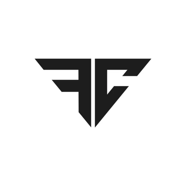 İlk harf fc veya cf logo vektör tasarım şablonu — Stok Vektör