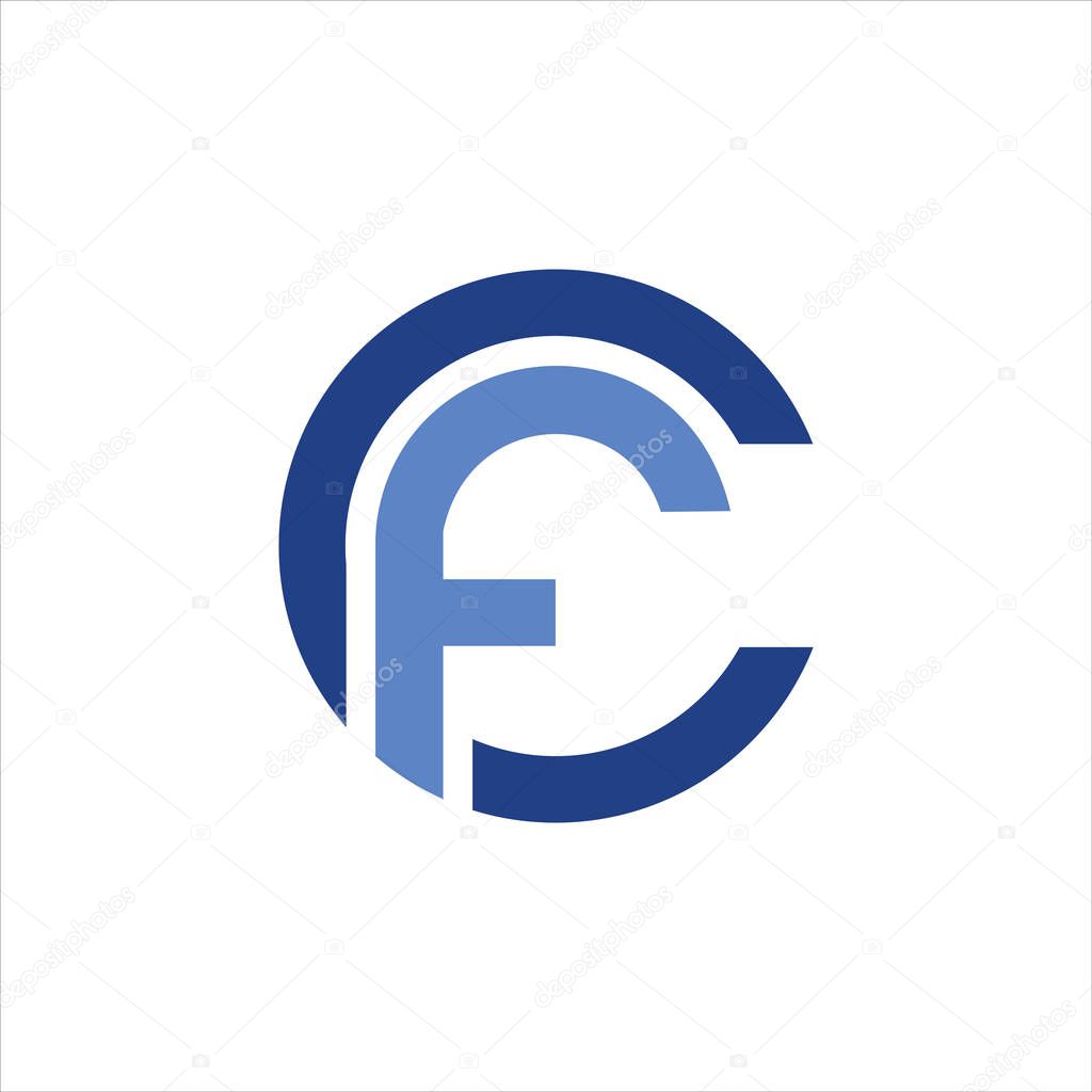 Fc and cf letter logo design template.fc,cf initial based alphabet icon logo design