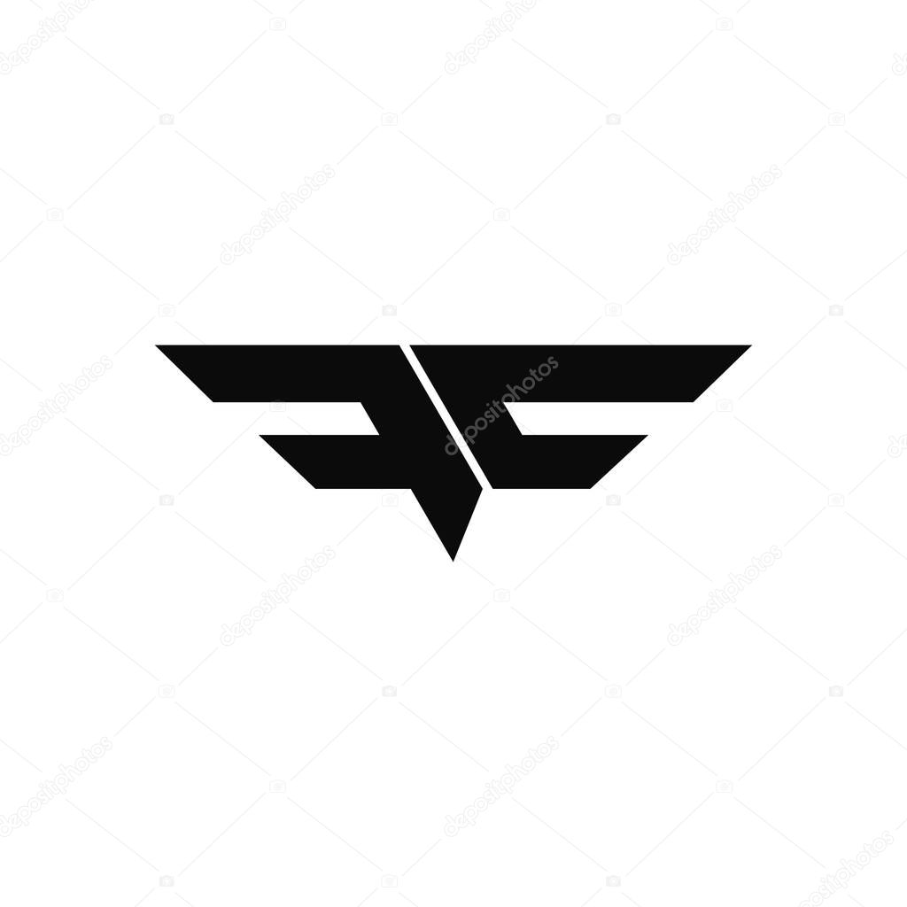 Fc and cf letter logo design template.fc,cf initial based alphabet icon logo design