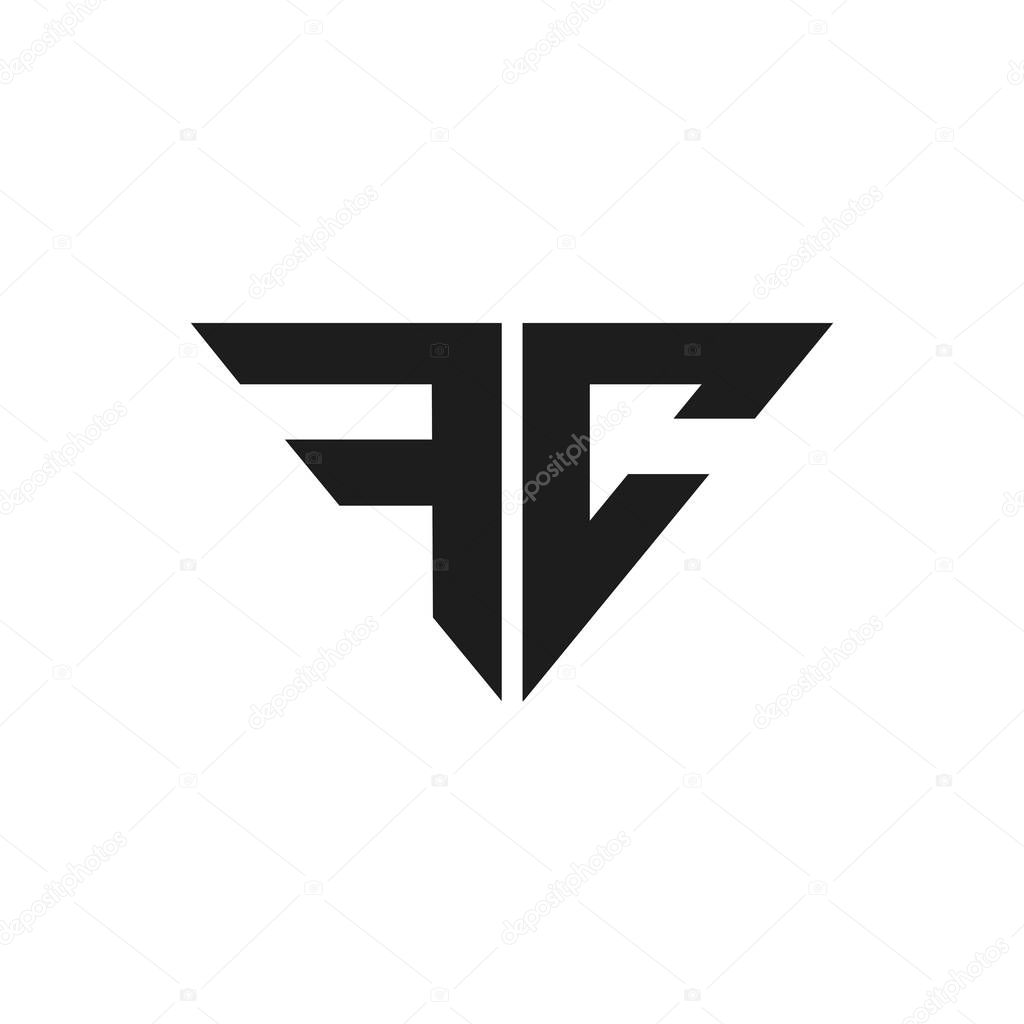 Fc and cf letter logo design template.fc,cf initial based alphabet icon logo design