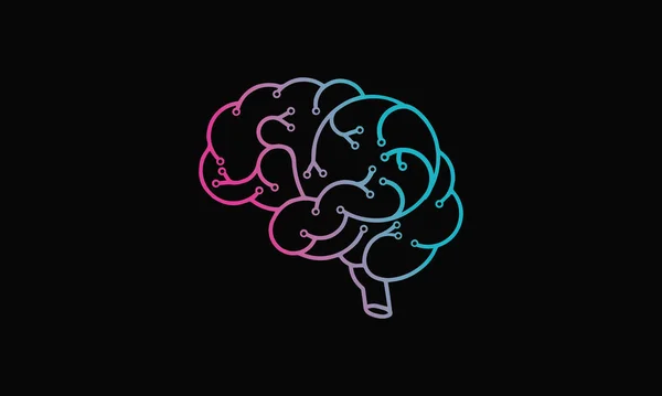 Шаблон Дизайну Логотипу Мозку — стоковий вектор