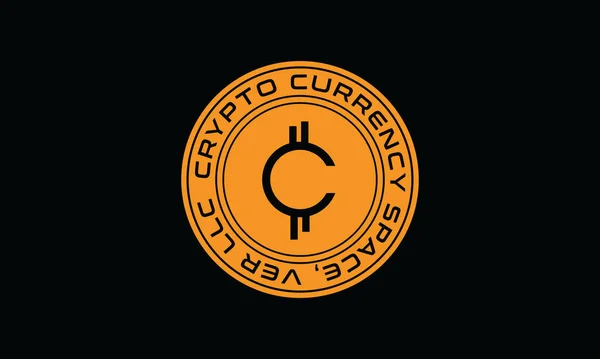 Carta Logo Design Template Logotipo Moeda Criptografada —  Vetores de Stock
