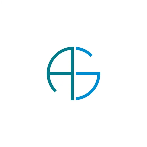 İlk harf ga veya ag logo vektör tasarımı — Stok Vektör