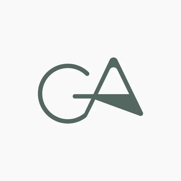 頭文字の「ガア・アグ」ロゴベクトルデザイン — ストックベクタ