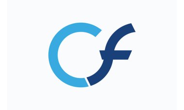 İlk harf cf ya da fc logo vektör tasarım şablonu. cf ve fc harf logo tasarımı.